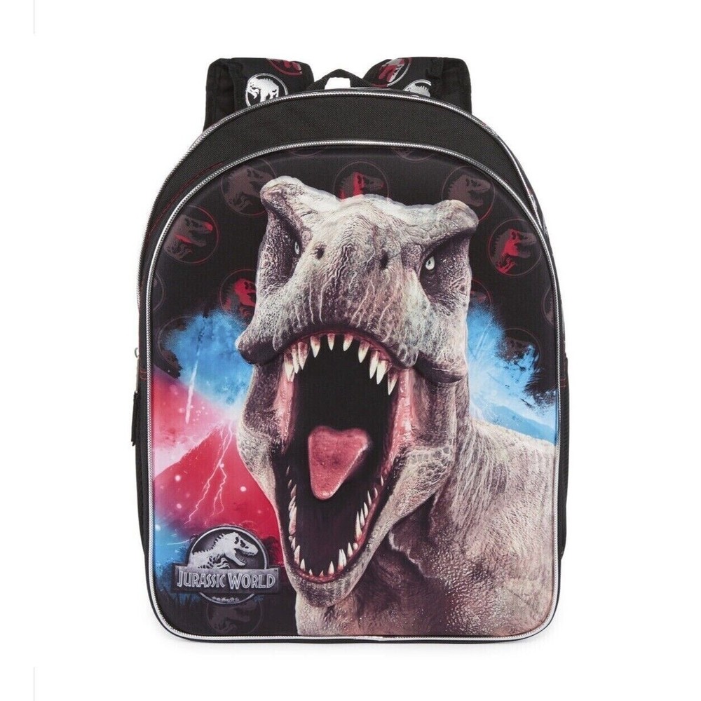 JURASSIC WORLD 16" T-Rex Dinosaur 3D Backpack School Travel Book Bag